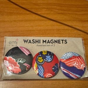 Emi Ink Washi Magnets Set - Red, Blue, Black